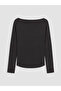 Xside Black Boat Neck Modal Blend Blouse - 7