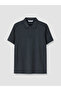 Lcw Vision Navy Blue High Collar Textured Men's T-Shirt - 4