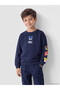Lcw Baby Navy Blue Printed Boy's Sweatshirt - 2