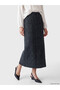 Lcw Grace Anthracite Elastic Waist Patterned Ornamental Buttoned Skirt - 2