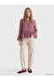 Quality Pieces from Çelebi Store Tie-Back Roba Collar Checked Embroidered Ruffle Chiffon Blouse - 3
