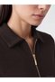 Two Mt Shop Quality Lcw Everyday Brown Diving Fabric Plain Standard & Regular Polo Collar Midi Dress - 3
