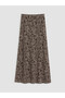 Alita City Lcw Grace Brown Patterned Long Women's Skirt with a Difference - 5