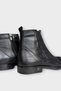 Men's Non-Slip Rubber Sole Zippered Genuine Leather Boots Black - 5