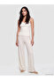 Lcw Vision Beige Women's Modal Blend Trousers with Elastic Waist