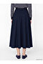 Alita City Lcw Modest Navy Blue Plain Midi Women's Skirt with a Difference - 4