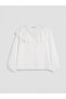 Alita City with a Difference, Lcw Studio White Embroidered Oval Neck Long Sleeve Women's Blouse - 5