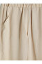 Lcw Grace Beige Elastic Waist Linen Blend Women's Capri - 7