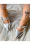 Veroni̇ka Silver Patent Leather 2-Buckle Low-Heel Sandals - 3
