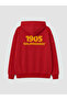 Red Hooded Galatasaray Printed Boys' Sweatshirt - 6