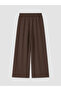 Lcw Vision Brown Women's Elastic Waist Textured Pants - 8