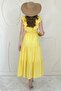 Mustard Ruffled Buttoned Dress - 4