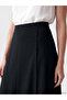 Alita City Lcw Grace Black Interlock Plain Long Women's Skirt with a Difference - 3