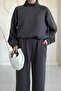 Smoked Stand Collar Tracksuit Set - 2