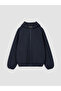 Navy Blue Hooded Girl's Jacket - 4