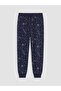 Lcw Dream Navy Blue Patterned 100% Cotton Women's Pajama Bottoms - 5