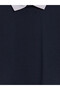 Two Mt Shop Quality Lcw Vision Navy Blue 3 Thread Striped Loose & Loose Short Sleeve Women's T-Shirt - 6