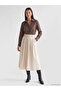 Lcw Everyday Brown Striped Modal Blend Pleated Women's Shirt - 2