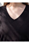 Two Mt Shop Quality Lcw Curve Black Combed Cotton Plain Standard & Regular Short Sleeve Women's T-Shirt - 2