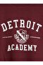 Xside Claret Red Crew Neck Detroit Printed Men's Thick Sweatshirt - 8