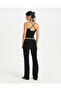 Women's Black Ecovero ™   Viscose Wide Leg Regular Waist Mini Skirted Trousers - 7