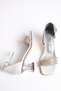 Girls' Evening Dress Shoes Square Toe Ankle Buckle Rhinestone Three-Strap Transparent Heels Special Occasion - 4