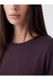 Two Mt Shop Quality Lcw Everyday Plum Combed Cotton Plain Standard & Regular Long Sleeve Women's T-Shirt - 3
