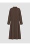 Two Mt Shop Quality Lcw Everyday Brown Plain Standard & Regular Shirt Collar Long Shirt Dress - 6