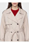 Beige Belted Women's Gabardine Trench Coat - 3
