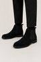 Men's Suede Chelsea Genuine Leather Boots Black - 5