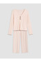 Two Mt Shop Quality Lcw Dream Pink Combed Cotton Plain Long Sleeve Women's Pajama Set - 5