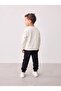 Boys' Embroidered Combed Cotton Double Pocket Sweatshirt/Pants 2-Piece Set Black-White - 3