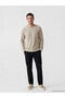 Lcwaikiki Classic Beige Crew Neck Textured Men's Sweatshirt - 2