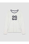 White Crew Neck Printed Girl's T-Shirt - 2