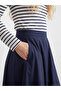 Alita City Lcw Vision Navy Blue Camisole Plain Long Women's Skirt with a Difference - 3
