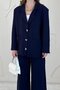 Navy Blue Button Detailed Oversized Muslin Set - 2