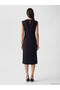 Two Mt Shop Quality Lcw Studio Black Diver Fabric Plain Narrow & Slim Oval Neck Long Dress - 5