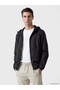 Lcwaikiki Classic Black Regular Fit Hooded Men's Raincoat