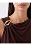 Lcw Everyday Brown Crew Neck Gathered Blouse - 3