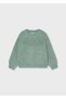 Embossed Floral Pattern Openwork Roba Detailed Knitted Sweater 4318