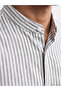Lcw vision black judge collar striped men's t-shirt - 3