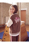 Alita City Farkıyla Lcw Kids Brown 3 Thread Raised Printed Loose & Baggy Girls' Jacket