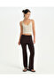 Women's Brown Ecovero ™   Viscose Wide Leg Regular Waist Mini Skirted Trousers - 6