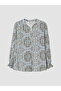 Lcw Grace Ecru Collared Patterned Blouse - 5