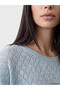 Lcw Everyday Blue Openwork Short Sleeve Women's Knitwear Sweater - 3