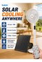 14-Inch Solar Rechargeable Pedestal Fan, 10W 6-Speed Standing Fan with Remote Control, LED Display, USB Output, 5-Blade Brushless Motor, 400×350mm Solar Panel for Indoor & Outdoor Camping