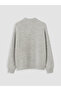 Xside Gray Crew Neck Oversized Women's Knitwear Sweater - 6