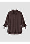 Lcw Grace Brown Sleeve-Tie Poplin Women's Shirt - 5