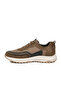 Khaki Lace-Up Thick Comfortable Sole Genuine Leather Men's Casual Sneaker Shoes 2604 - 4
