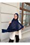 C Pattern Burnt Shawl-Navy Blue - 5